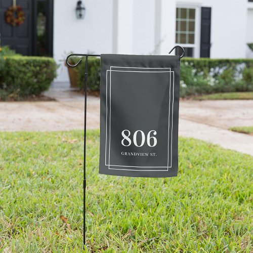Charcoal  Classic House Number  Street Name Garden Flag