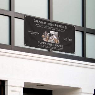 Charcoal Coffee House Grand Reopening Store Banner