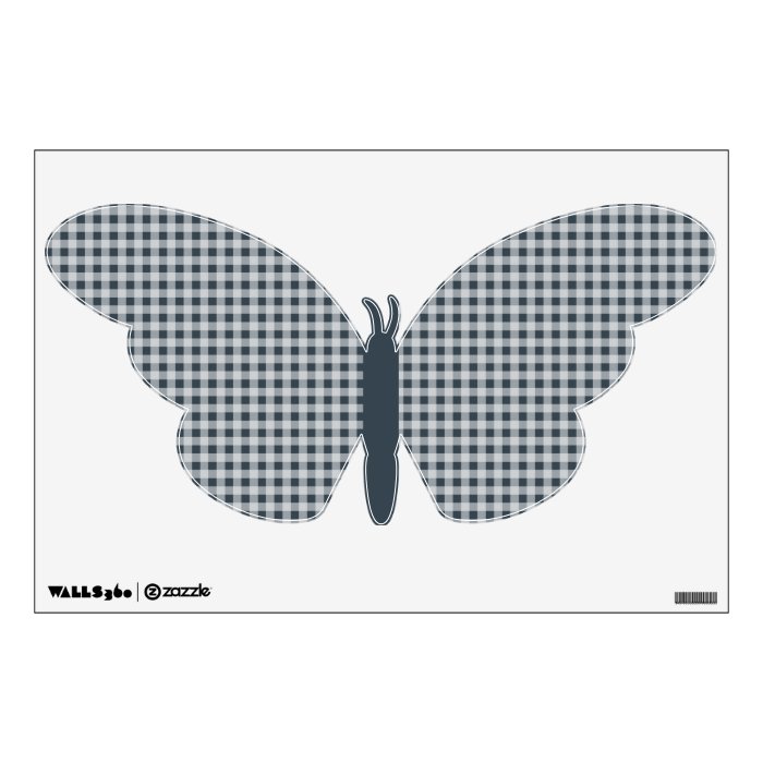 Charcoal Color Gingham Wall Decal