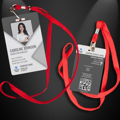 Charcoal Company Security QR Code Employee Photo  Badge