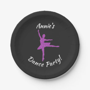 Charcoal Contemporary Dance Paper Plates