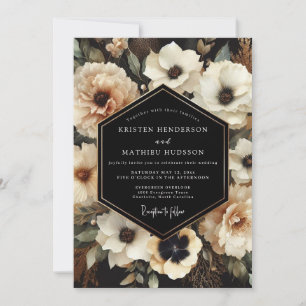Charcoal Cream Chiaroscuro Wedding Invitation