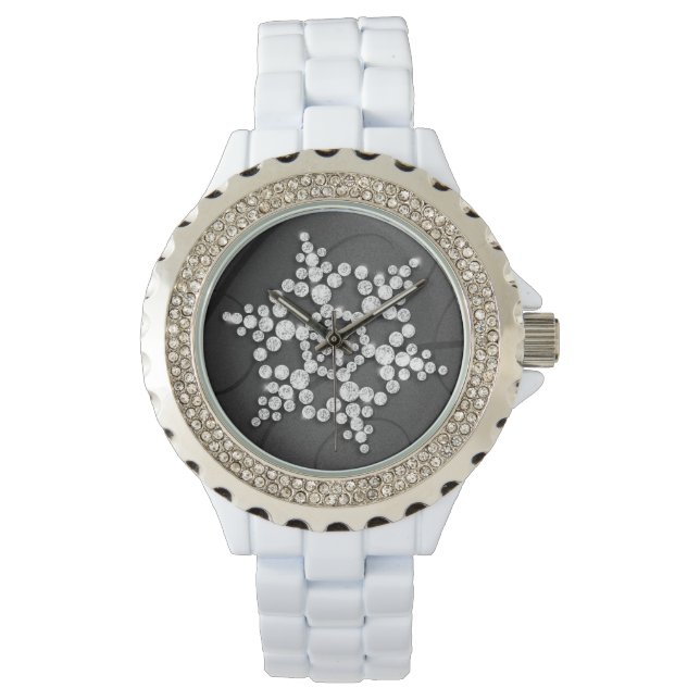 Charcoal Crystal Snowflake Winter Watch (Front)