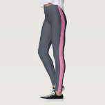 Charcoal Dark Blue Bright Pink Side Panel Leggings<br><div class="desc">Stylish and modern legging with a bright pink side panel on a charcoal dark blue background. Exclusively designed for you by Happy Dolphin studio. If you need any help or matching products or want a custom color combination,  please contact us through the store chat!</div>