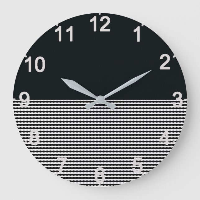 Charcoal Denim And Horizontal Lines, Wall Clock (Front)