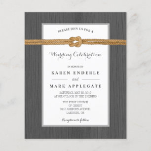 Charcoal Dockside & Rope Rustic Budget Wedding