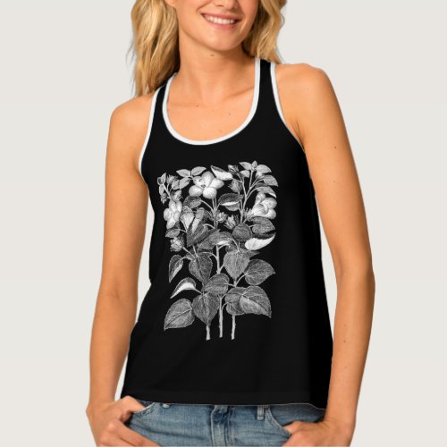Charcoal Drawing of Italian Hibiscus flowers Tank Top