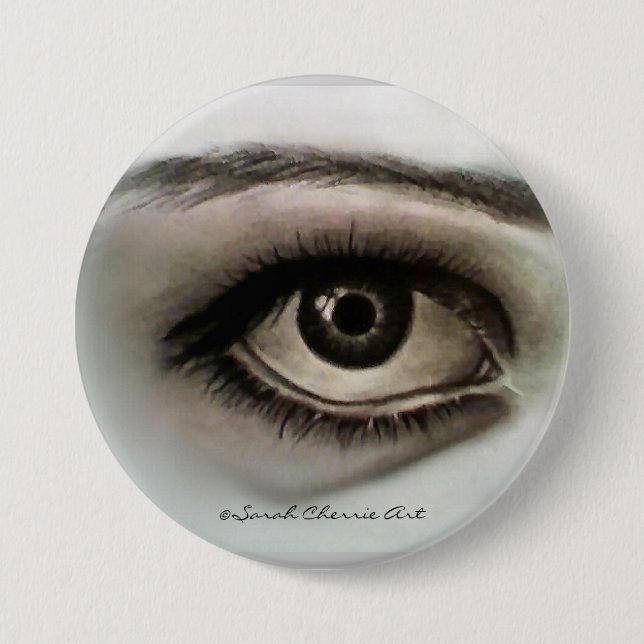 Charcoal Eye Pinback Button (Front)