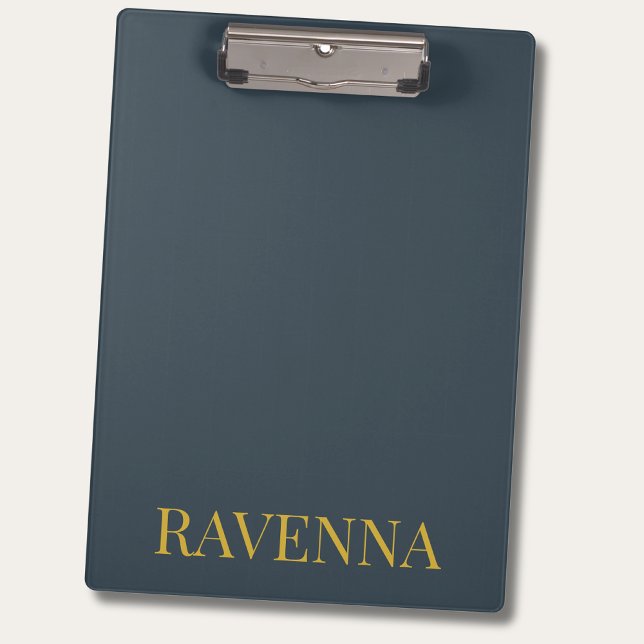 Charcoal Gold Name Personalized Custom Luxury Gift Clipboard (Creator Uploaded)