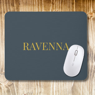 Charcoal Gold Name Personalized Custom Luxury Gift Mouse Pad