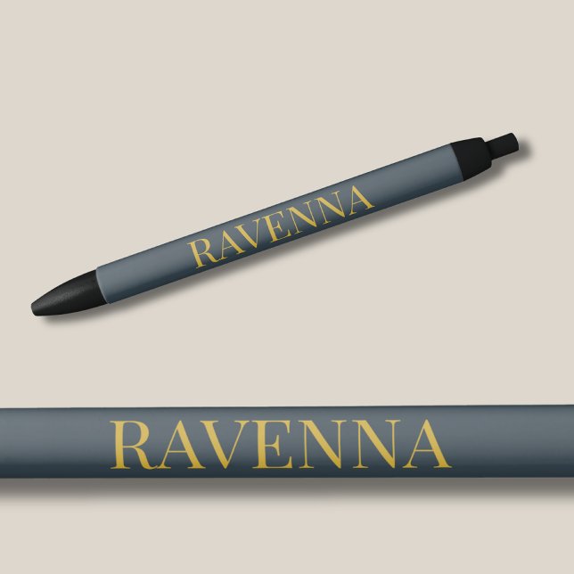 Charcoal Gold Name Personalized Custom Luxury Gift Pen (Creator Uploaded)