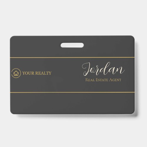 Real Estate Agent Logo Employee ID Badge
