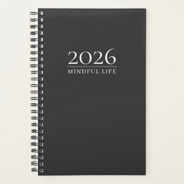 Charcoal Gray 2026 Planner | Custom Initials (Front)