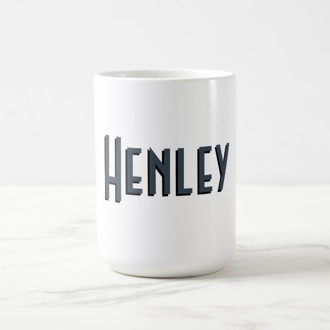 Charcoal Gray 3D Minimalist Modern Name  Coffee Mug (Center)