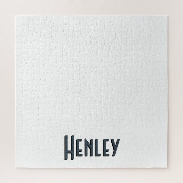 Charcoal Gray 3D Minimalist Modern Name  Jigsaw Puzzle (Vertical)