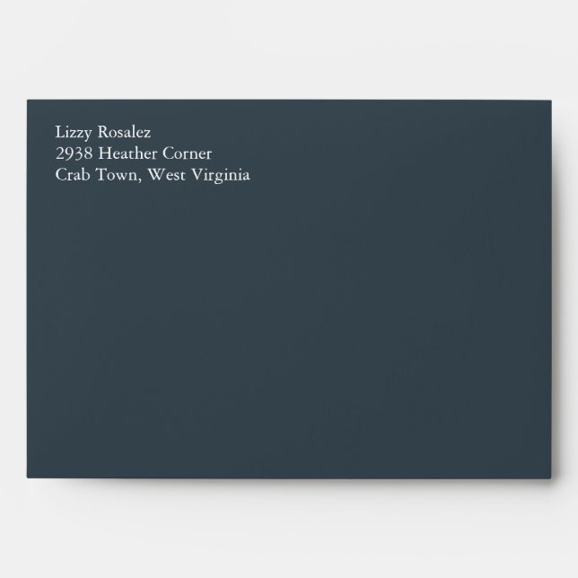Charcoal Gray A7 5x7 Envelopes With Return Address (Front)