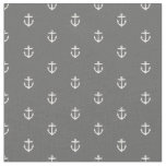 Charcoal Gray Anchor Print Fabric