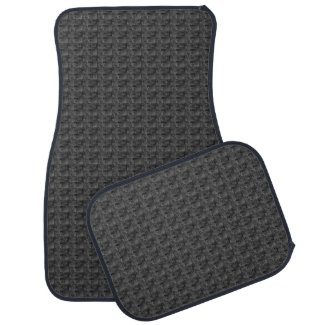 Charcoal Gray and Black Woven Print Car Mats