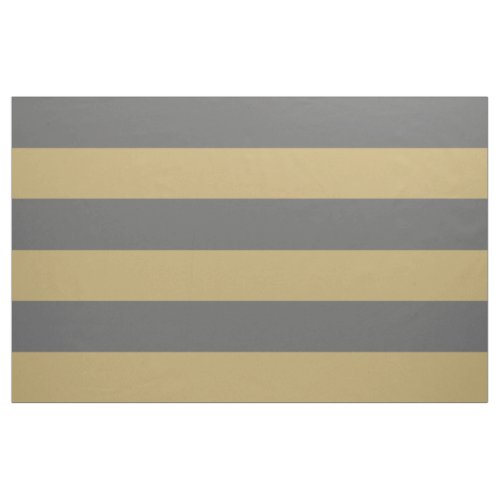 Charcoal Gray and Gold Wide Stripes Large Scale Fabric