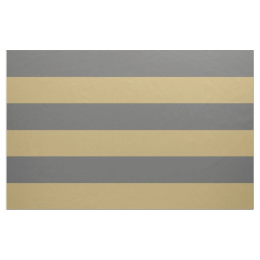 Charcoal Gray and Gold Wide Stripes Large Scale Fabric