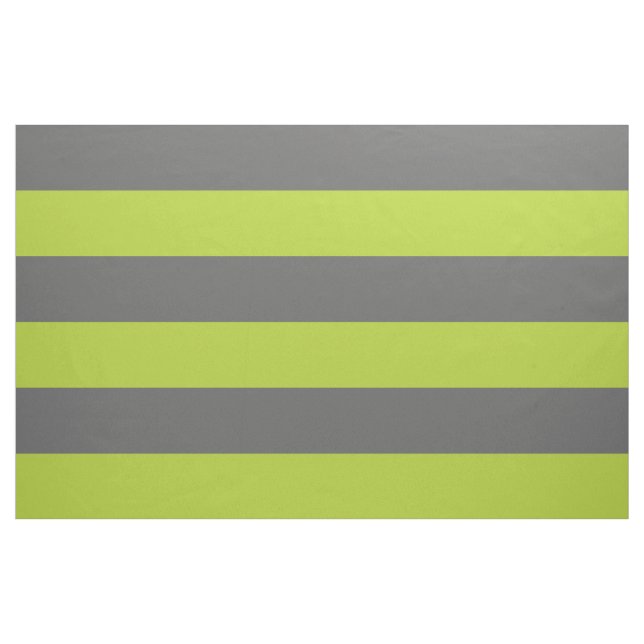 Charcoal Gray and Green Wide Stripes Large Scale Fabric (Yard)