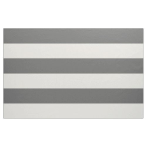 Charcoal Gray and Ivory Wide Stripes Large Scale Fabric