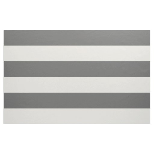 Charcoal Gray and Ivory Wide Stripes Large Scale Fabric