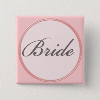 Charcoal Gray And Light Pink Bride Button by perfectwedding at Zazzle