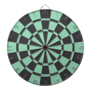 Charcoal Gray And Mint Dartboard With Darts