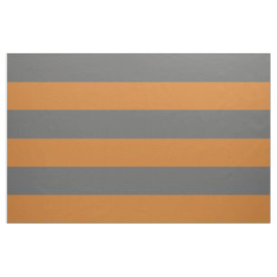 Charcoal Gray and Orange Wide Stripes Large Scale Fabric