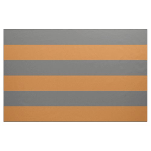 Charcoal Gray and Orange Wide Stripes Large Scale Fabric