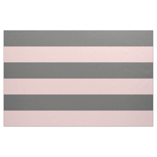 Charcoal Gray and Pink Wide Stripes Large Scale Fabric