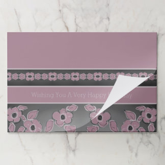 Charcoal Gray And Rosy Pink Paper Placemats