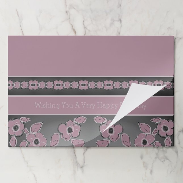 Charcoal Gray And Rosy Pink Paper Placemats (Folded)