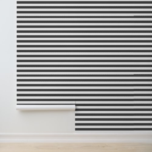 Charcoal Gray and White Classic Horizontal Stripes Wallpaper Charcoal Gray and White Classic Horizontal Stripes Wallpaper