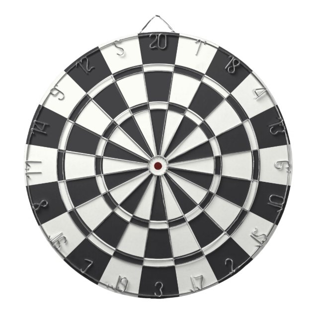 Charcoal Gray And White Dart Board (Front)