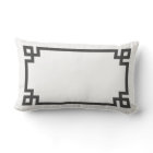 Charcoal Gray and White Greek Key | Monogrammed