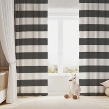 Charcoal Gray and White Wide Horizontal Stripe