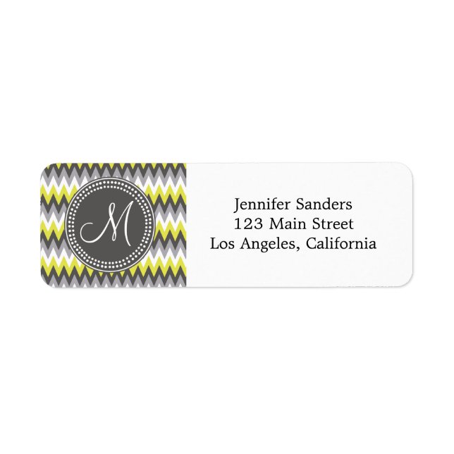 CHARCOAL GRAY AND YELLOW CHEVRON LABEL (Front)