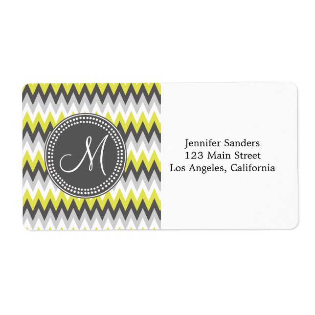 CHARCOAL GRAY AND YELLOW CHEVRON LABEL (Front)
