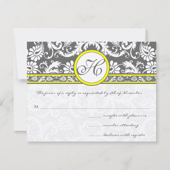 Charcoal Gray and Yellow Enclosure Cards (Back)