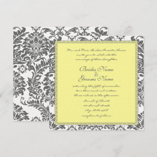 Charcoal Gray and Yellow Wedding Invitations