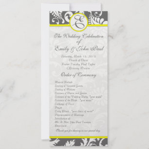 Charcoal Gray and Yellow Wedding Invitations