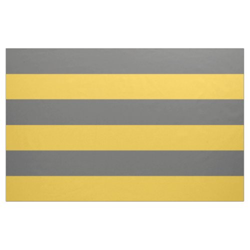 Charcoal Gray and Yellow Wide Stripes Large Scale Fabric