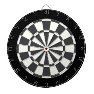 Charcoal Gray Black And White Dartboard