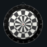 Charcoal Gray Black And White Dartboard With Darts<br><div class="desc">Charcoal Gray Black And White Dart Board</div>