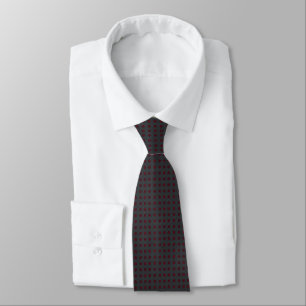 Charcoal Gray & Burgundy Micro Polka Dot Neck Tie