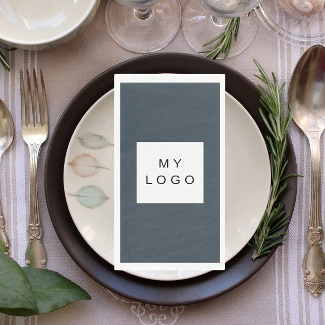 Charcoal gray business logo paper guest towels (Creator Uploaded)