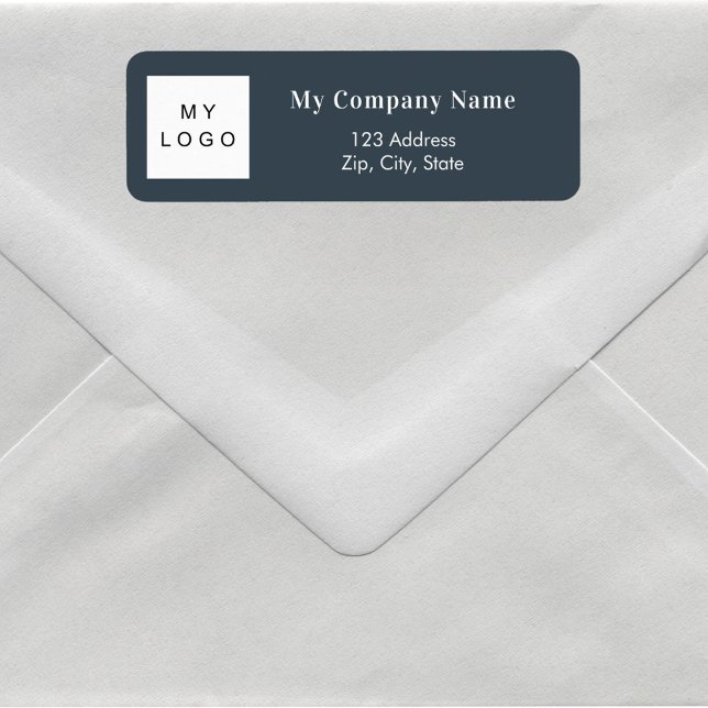 Charcoal gray business logo return address label (Creator Uploaded)