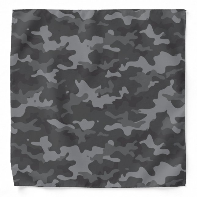 Charcoal Gray Camo Pattern Bandana (Front)